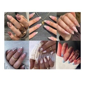 6 Packs (144 Pcs) Press on Nails Medium False Nails